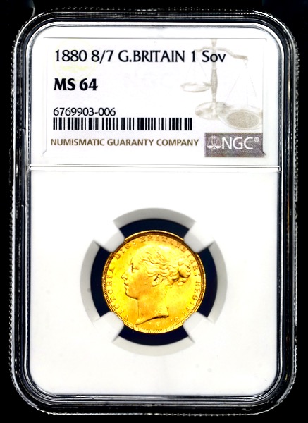 1880 Victoria Sovereign Choice Uncirculated. NGC - MS64