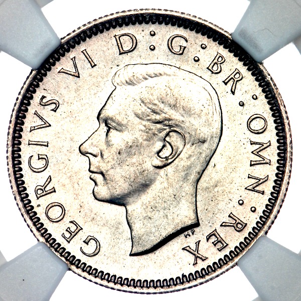 1952 George VI Sixpence Brilliant Uncirculated. NGC - MS66