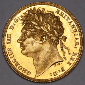 1821 George IV Sovereign Uncirculated Grade. PCGS Mint State 63