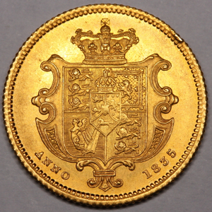 1835 William IV Half Sovereign Uncirculated Grade