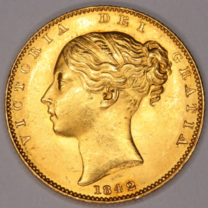 1842 Victoria Sovereign Uncirculated Grade
