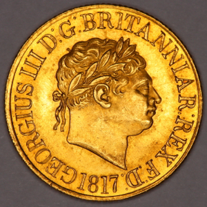 1817 George III Sovereign Uncirculated Grade. NGC MS64