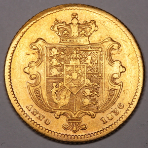 1836 William IV Half Sovereign Near Very Fine