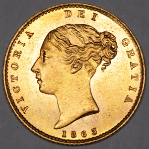 1863 Victoria Half Sovereign Uncirculated Grade. NGC Mint State 64