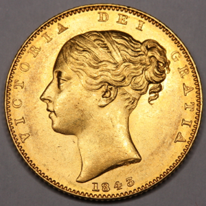 1843 Victoria Sovereign NGC - Mint State 61