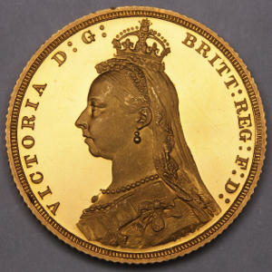 1887 Victoria Jubilee Head Sovereign Uncirculated Grade