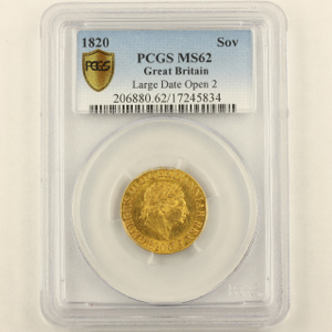 1820 George III Sovereign PCGS - Mint State 62