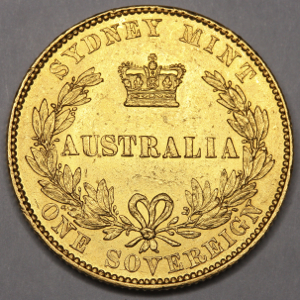 1857 Australian Sovereign PCGS - AU58+
