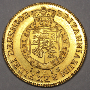 1813 George III Half Guinea Uncirculated Grade. PCGS - MS63