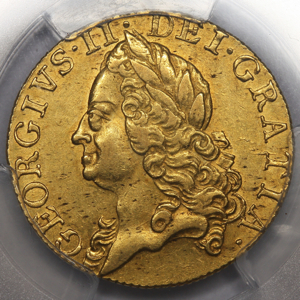 1759 George II Guinea Extremely fine grade. PCGS - AU58