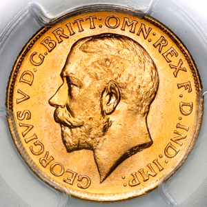 1912 George V Sovereign Brilliant Uncirculated Grade. NGC - MS65