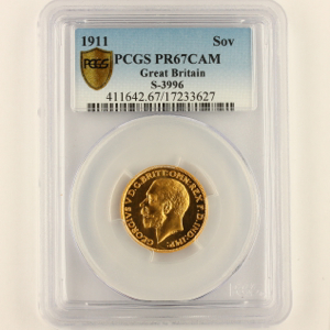 1911 George V Proof Sovereign FDC. PCGS - Proof 67 CAM