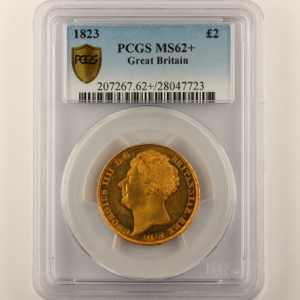1823 George IV Two Pounds Practically uncirculated. PCGS - MS62+