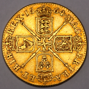 1664 Charles II Guinea Good Fine Grade