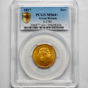 1817 George III Sovereign Choice Uncirculated. PCGS - MS64+