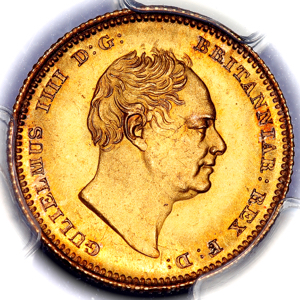 1835 William IV Half Sovereign Choice Uncirculated. PCGS - MS64
