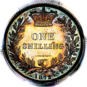 1872 Victoria Shilling PCGS - MS66