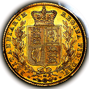 1872 Victoria Sovereign Brilliant Uncirculated. PCGS - MS65