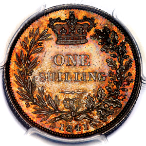 1841 Victoria Shilling Choice Uncirculated. PCGS - MS64