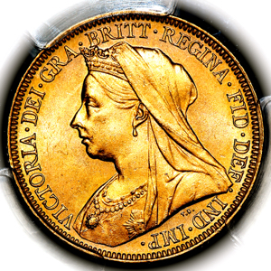 1895 Victoria Old Head Sovereign Choice uncirculated grade. PCGS - MS64
