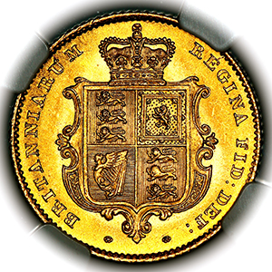 1838 Victoria Half Sovereign NGC - MS65