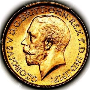 1927 George V Sovereign Practically FDC. PCGS - MS66