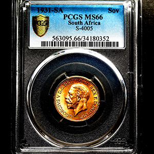 1931 George V Sovereign Practically FDC. PCGS - MS66