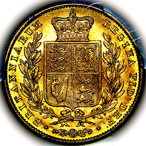 1841 Victoria Sovereign Brilliant Uncirculated. PCGS - MS65