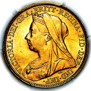 1894 Victoria Old Head Sovereign Uncirculated. PCGS - MS63