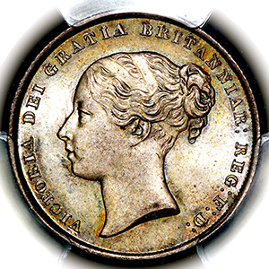 1843 Victoria Shilling Brilliant Uncirculated. PCGS - MS65