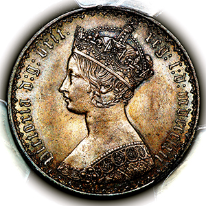 1862 Victoria Gothic Florin Choice Uncirculated. PCGS - MS64