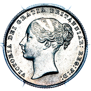 1863 Victoria Shilling Choice Uncirculated. PCGS - MS64