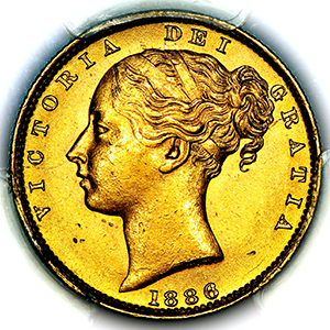 1886 Victoria Sovereign Choice Uncirculated. PCGS - MS64