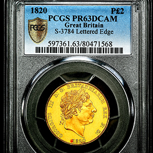 1820 George III Two Pounds PCGS - PR63 DCAM