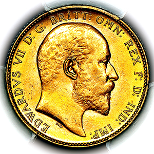 1902 Edward VII Sovereign Uncirculated grade. PCGS - MS63