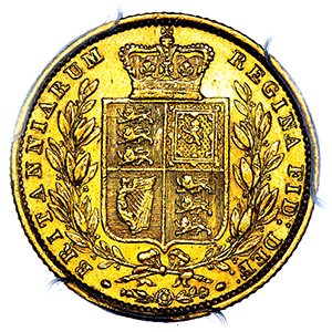 1854 Victoria Sovereign PCGS - AU53