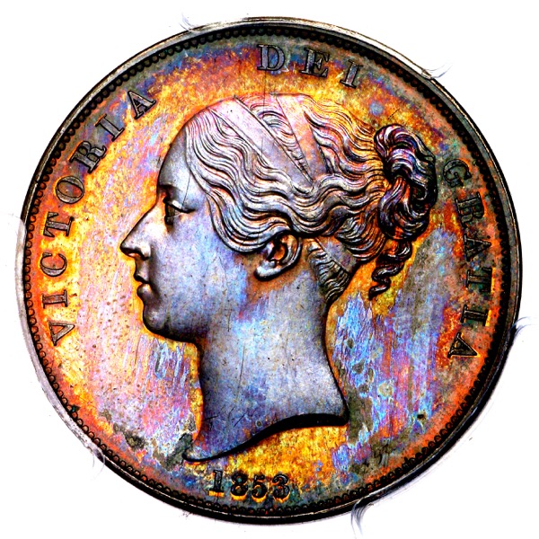 1853 Victoria Proof Penny Practically FDC. PCGS - PR65BN
