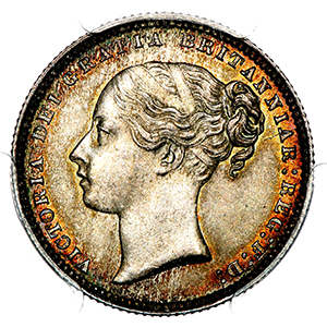 1869 Victoria Shilling PCGS - MS66
