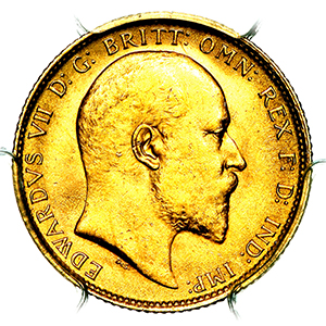 1905 Edward VII Sovereign Choice Uncirculated. PCGS - MS64+
