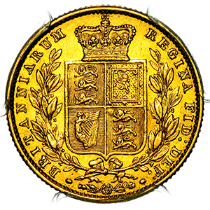 1853 Victoria Sovereign PCGS - AU53
