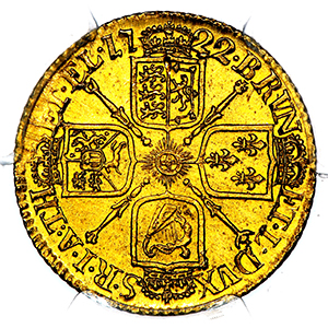 1722 George I Guinea Uncirculated grade. PCGS - Mint State 63