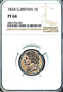 1824 George IV Proof Shilling NGC - Proof 64