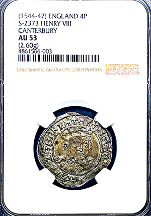 1544-1547 Henry VIII Groat NGC - About Uncirculated 53