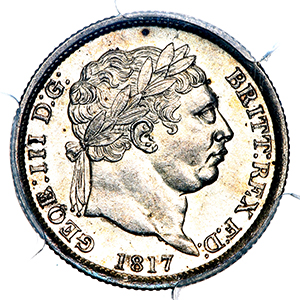 1817 George III Shilling Uncirculated. PCGS - MS63
