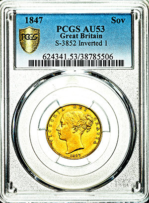 1847 Victoria Sovereign PCGS - AU53