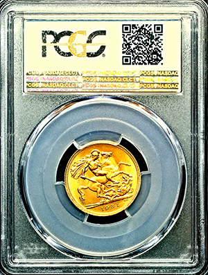 1931 George V Sovereign Brilliant uncirculated. PCGS - MS66