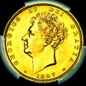 1827 George IV Sovereign Choice uncirculated. PCGS - MS64