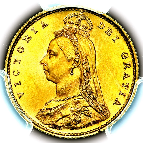 1887 Victoria Jubilee Head Half Sovereign Practically FDC. PCGS - Mint State 67+