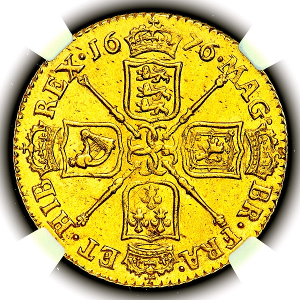 1676 Charles II Guinea NGC - MS60