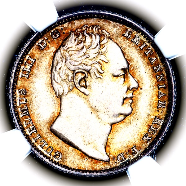 1836 William IV Sixpence Brilliant Unciluated. NGC - MS66